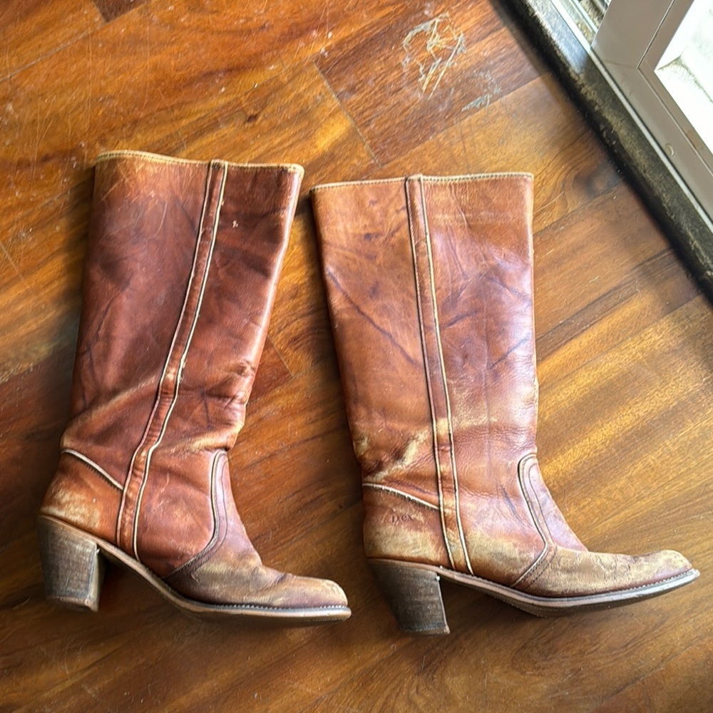 Vintage Brown Leather Boots